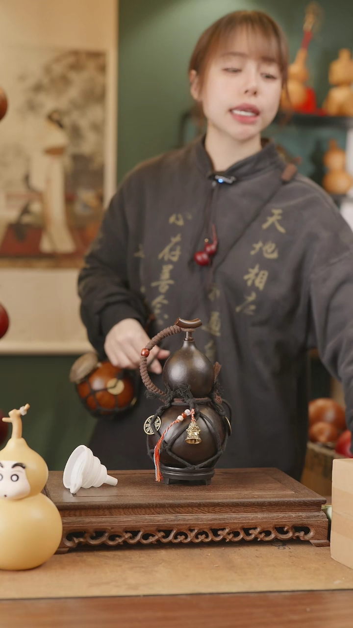 【闪购商品】285号精品天然大漆工艺防渗内胆酒葫芦~