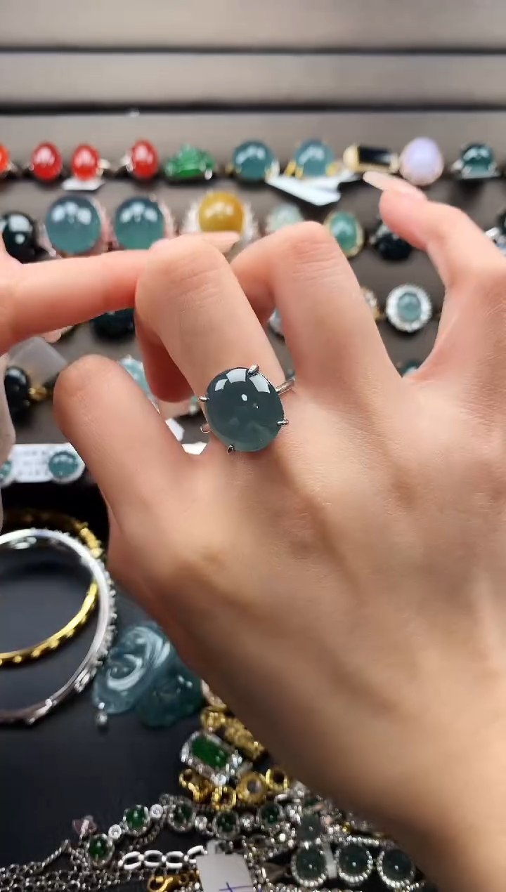 【闪购商品】翡翠戒指银S925镶嵌45867967