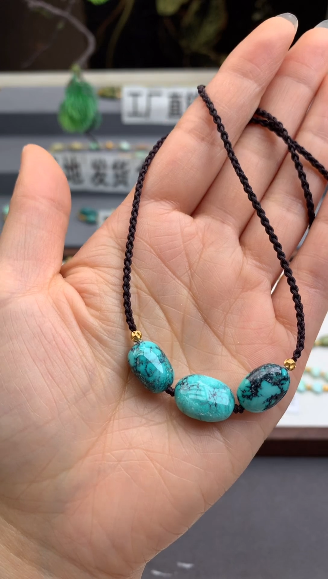 未镶嵌绿松石锁骨链茜.B139