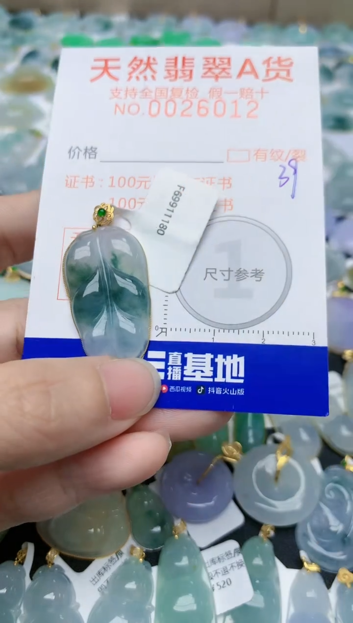 【闪购商品】翡翠颈饰18K金镶嵌天然翡翠A货    