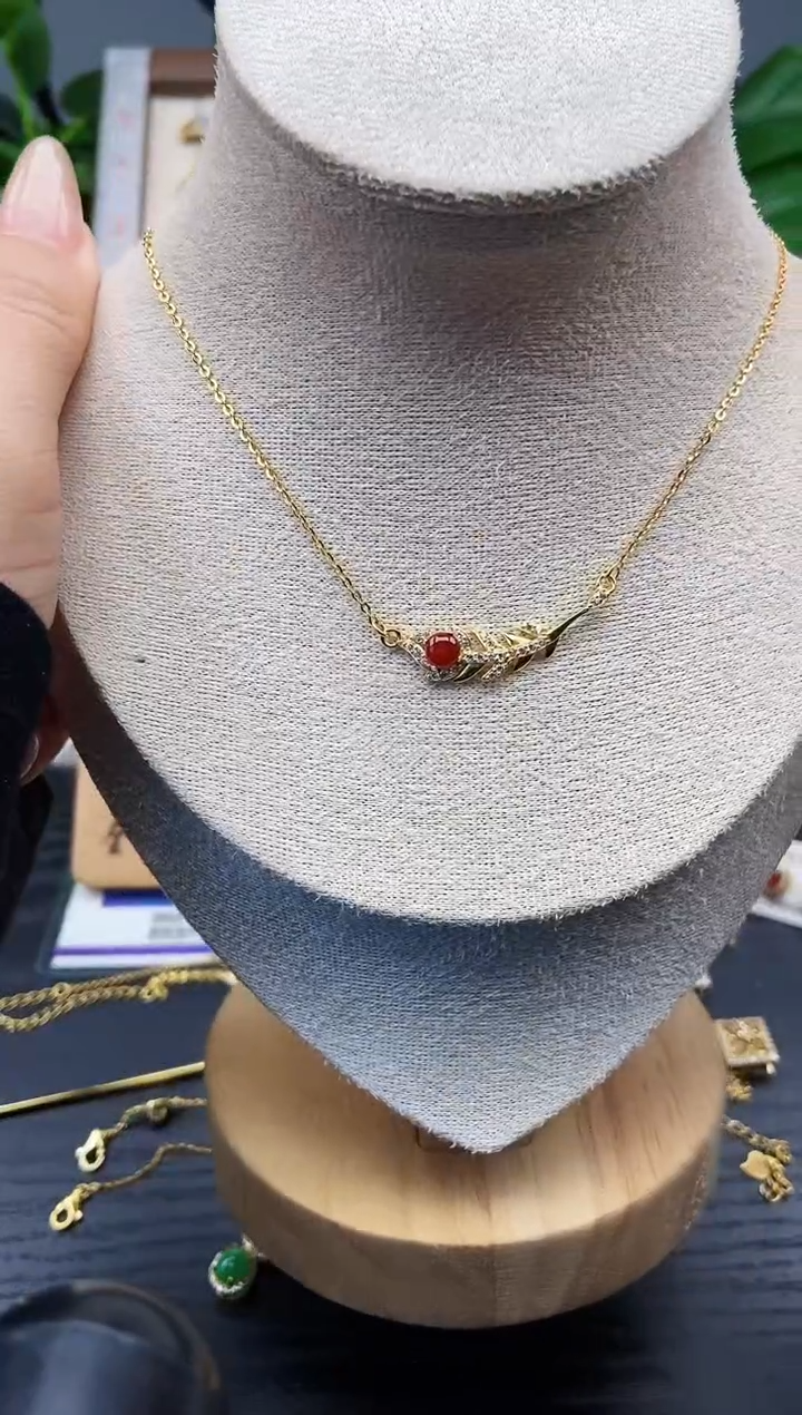 颈饰银S925镶嵌翡翠12