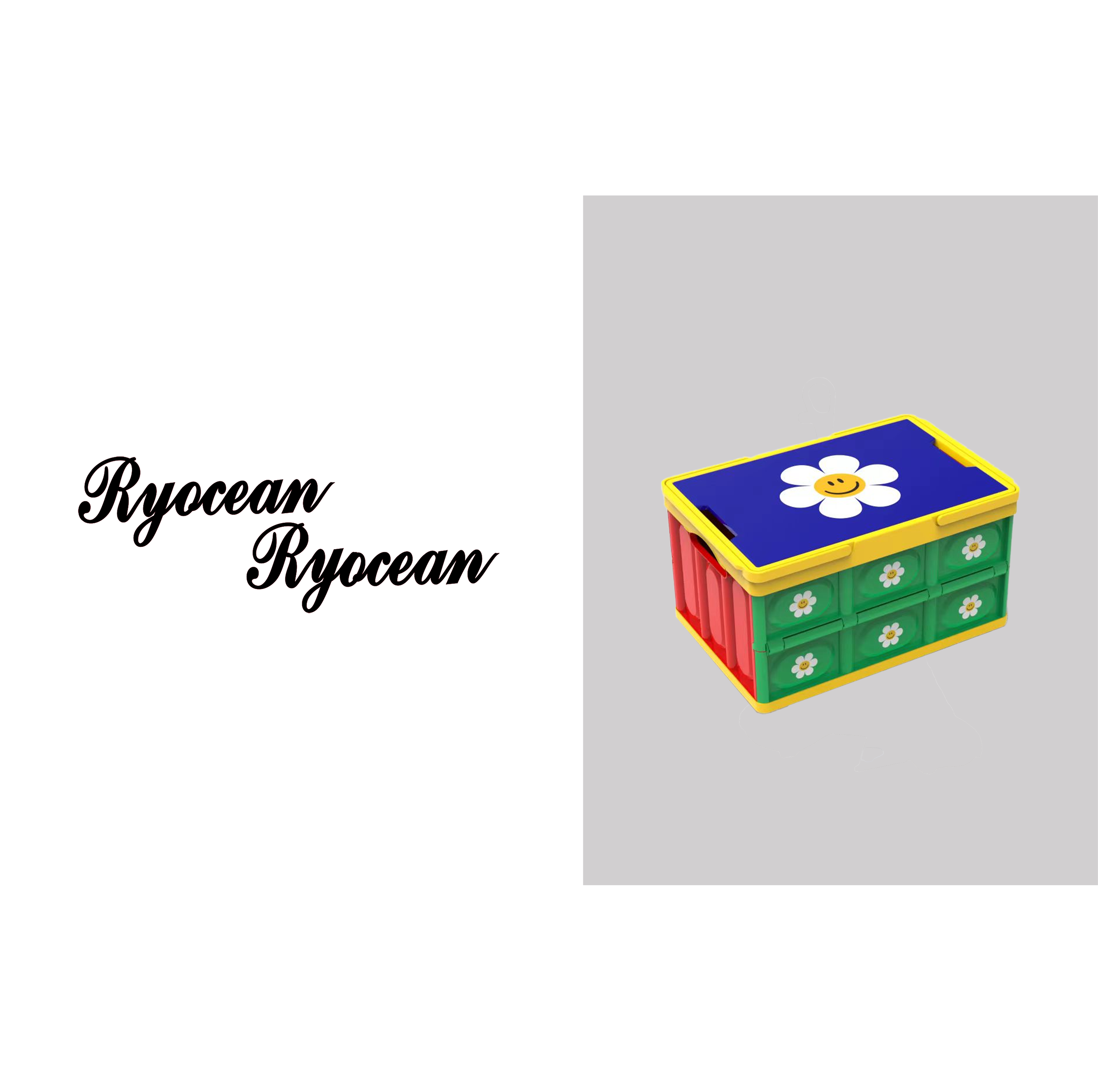 RYOCEAN  花朵款多巴胺彩色可折叠收纳箱