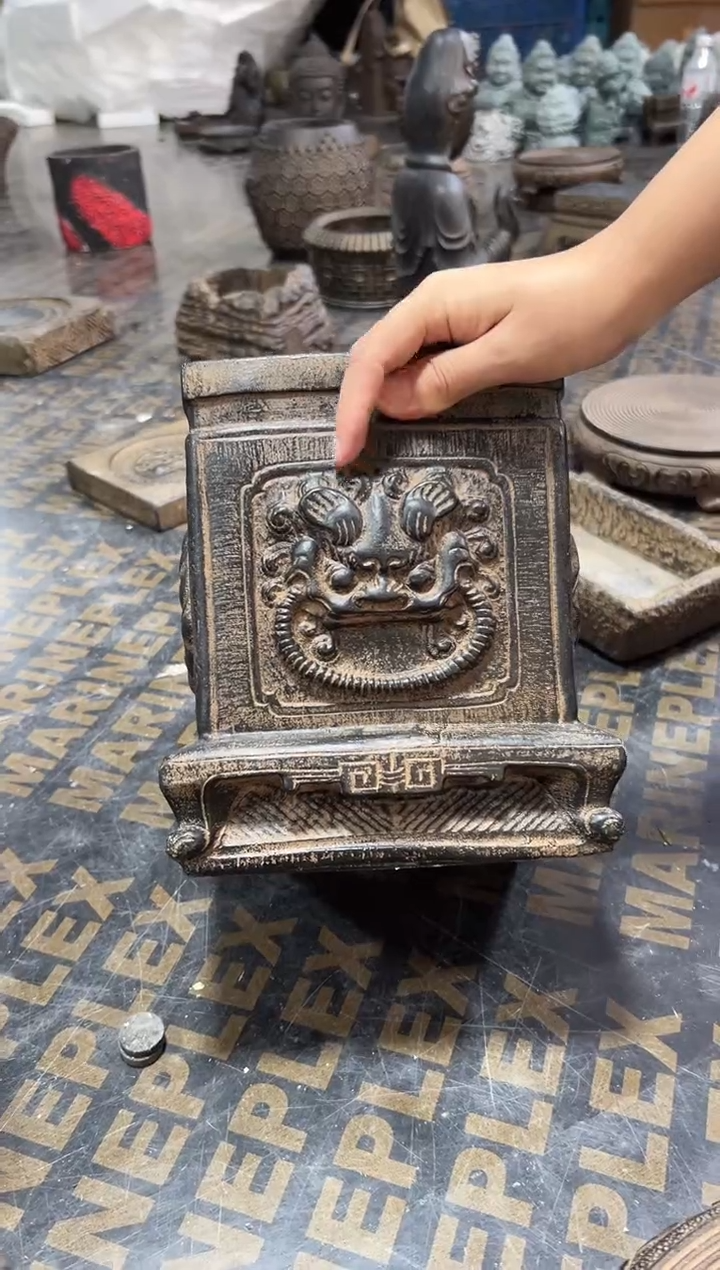 陶土【火山泥】虎头方墩