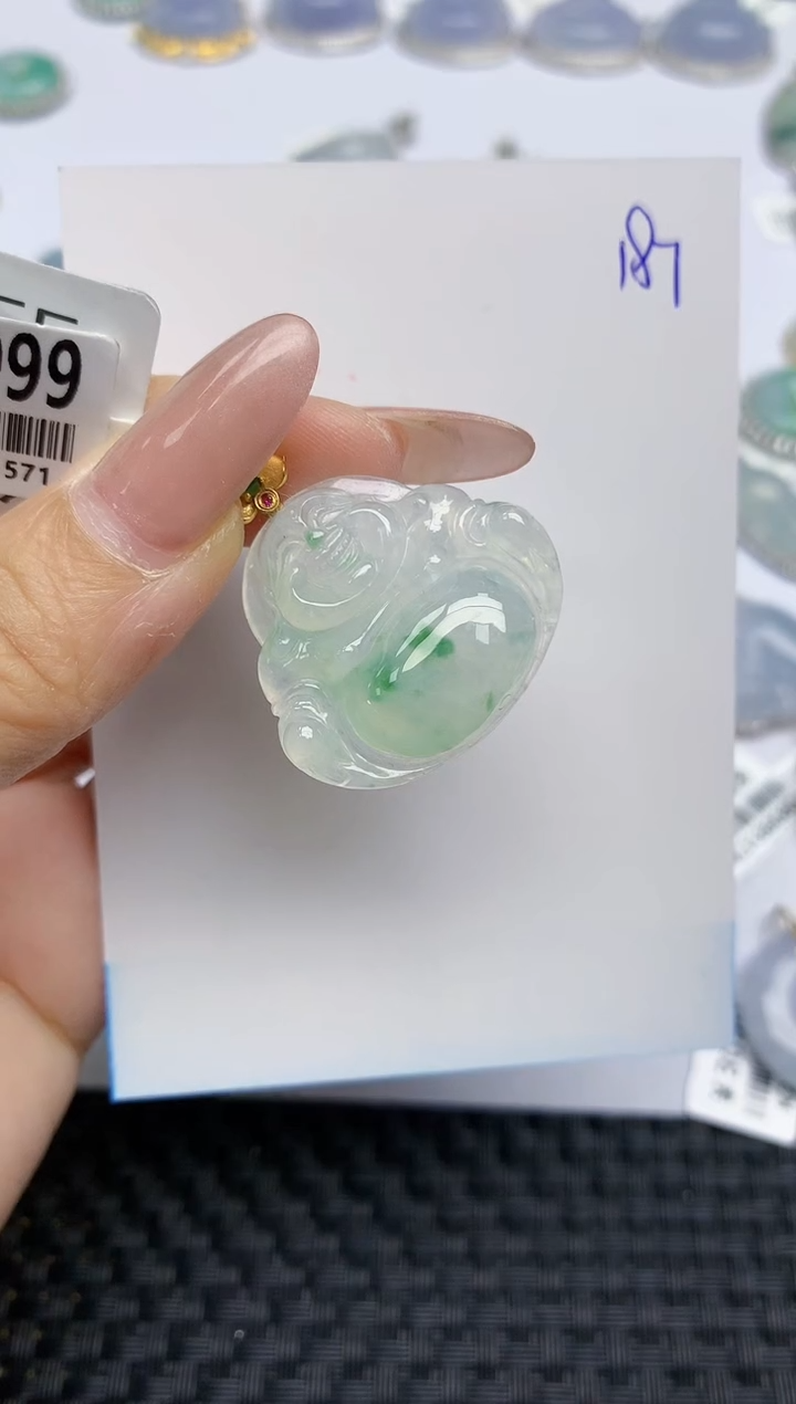 【闪购商品】翡翠颈饰18K金镶嵌天然A货翡翠 187