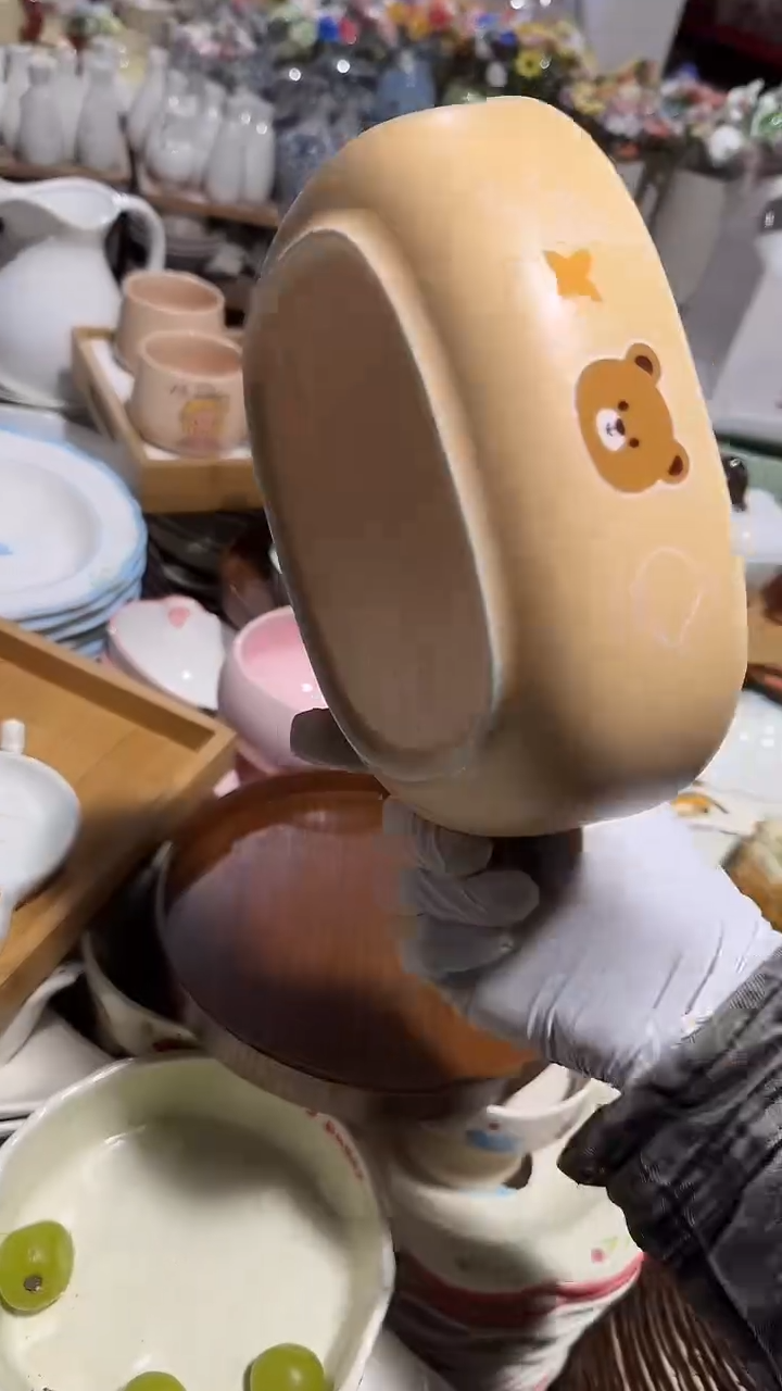 陶瓷小熊方碗微瑕 凑满20元包邮