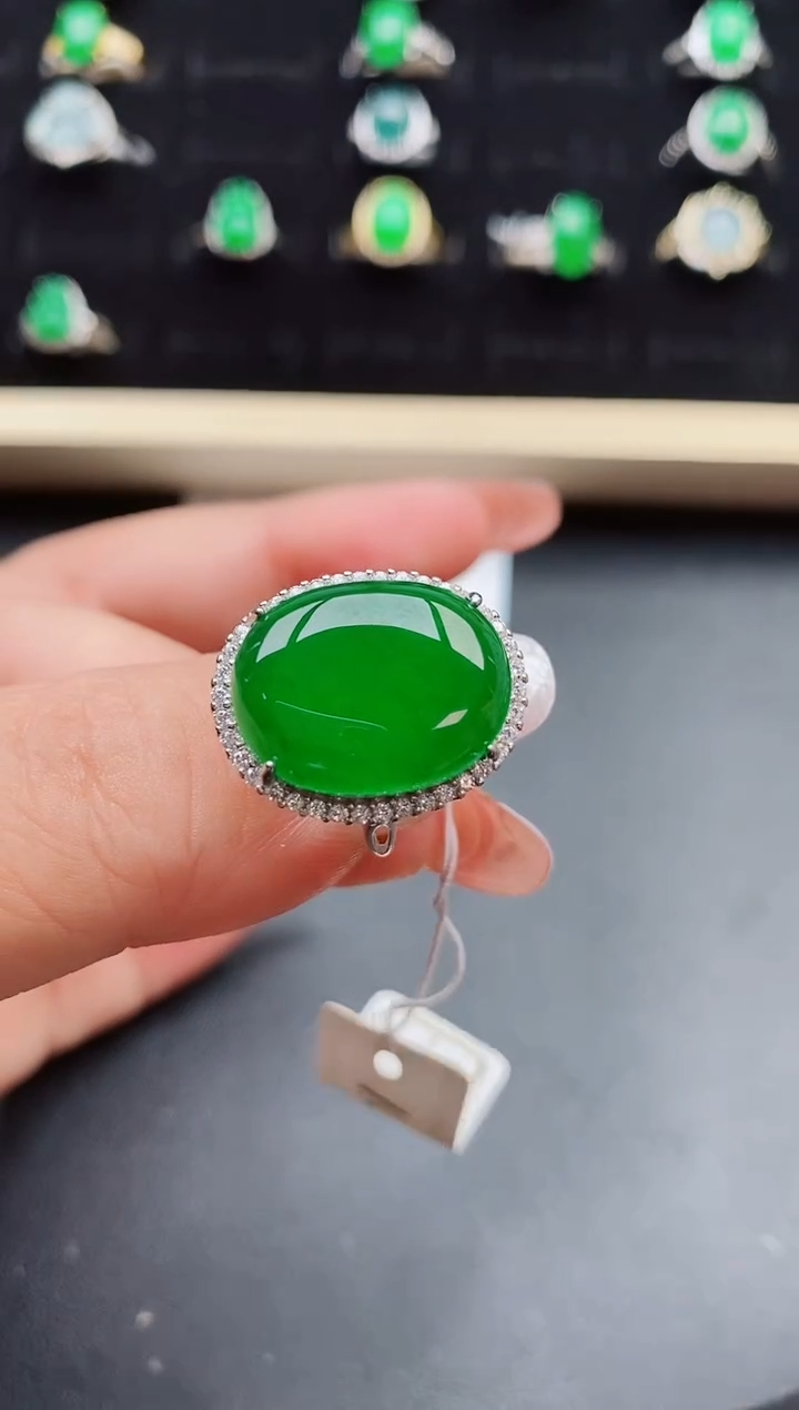 【闪购商品】翡翠戒指银S925镶嵌80080