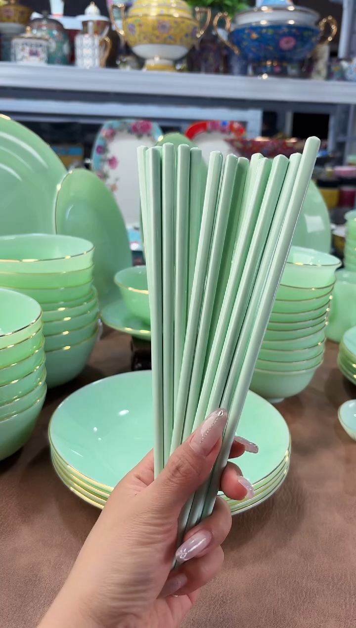 玉瓷筷子十双餐具景德镇