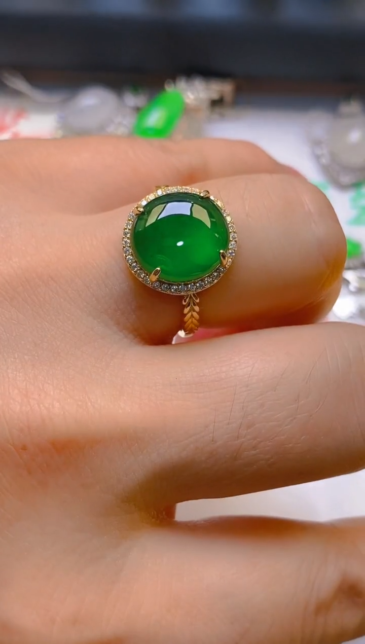 【闪购商品】翡翠耳饰银S925镶嵌天然A货翡翠1