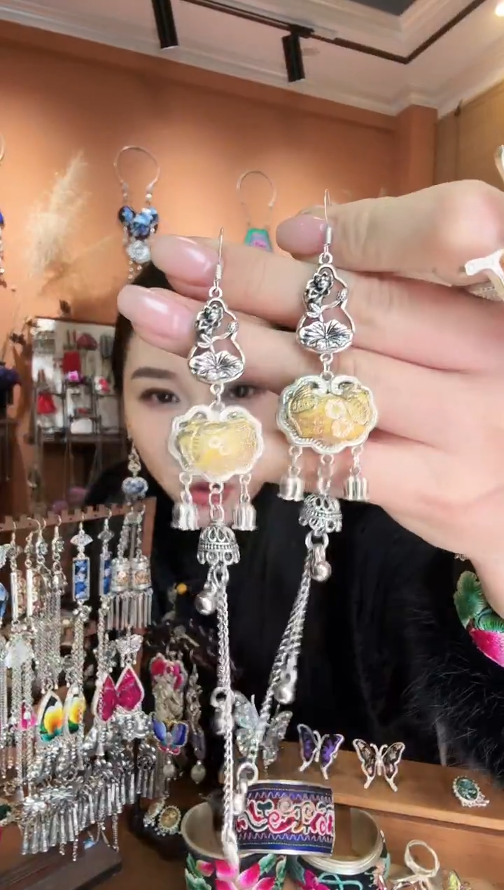 刺绣纯手工民族风耳环