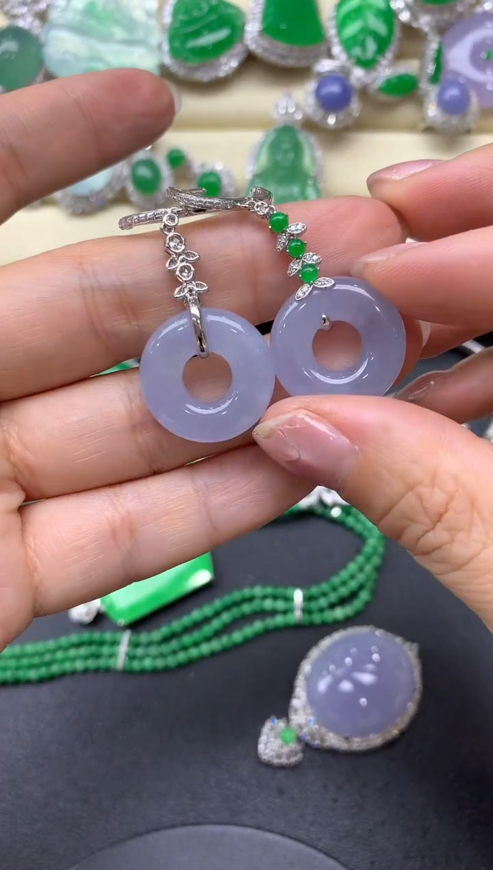 【闪购商品】翡翠耳饰18K金镶嵌553-中国好珍宝