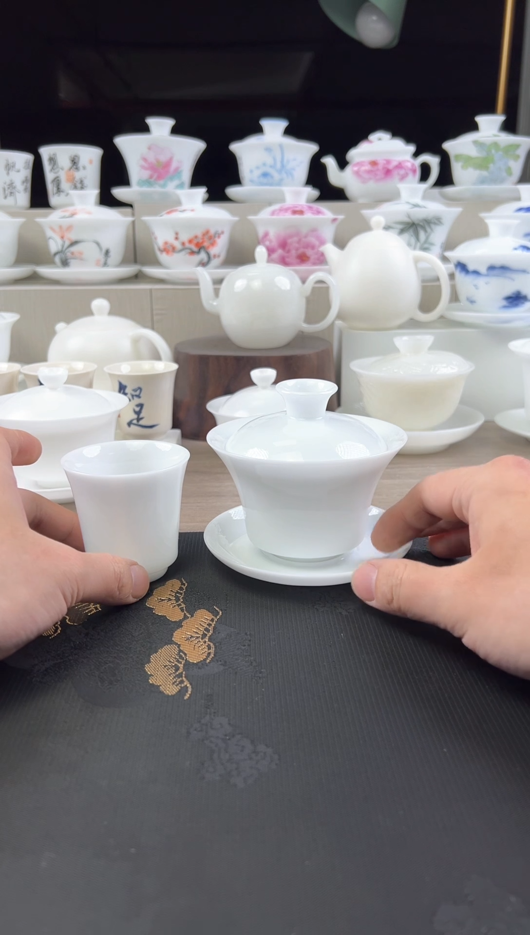 【闪购商品】冰瓷马蹄盖碗150cc，工厂直播浮力