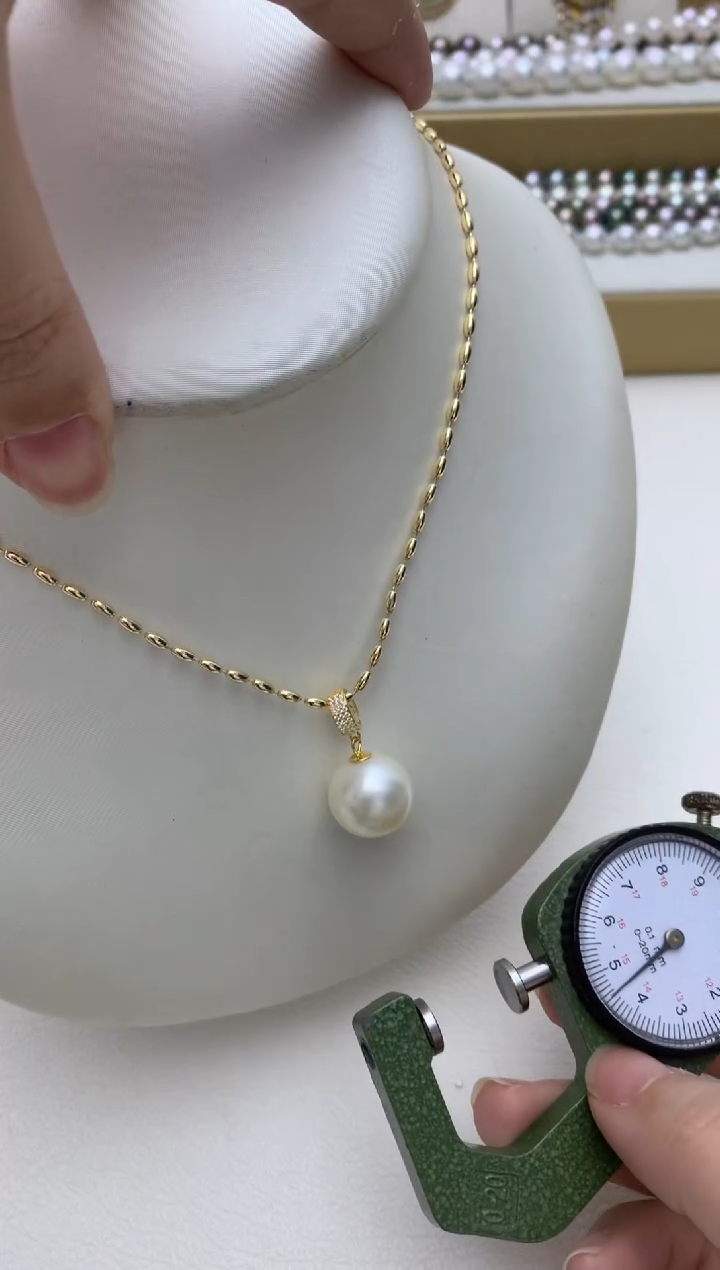 吊坠(不含链)银S925镶嵌海水珍珠q14 