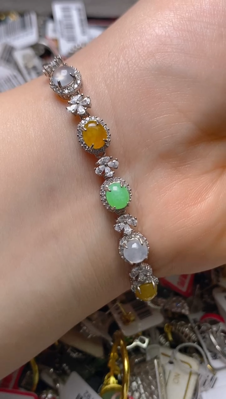 银S925镶嵌戒指翡翠百内无证书