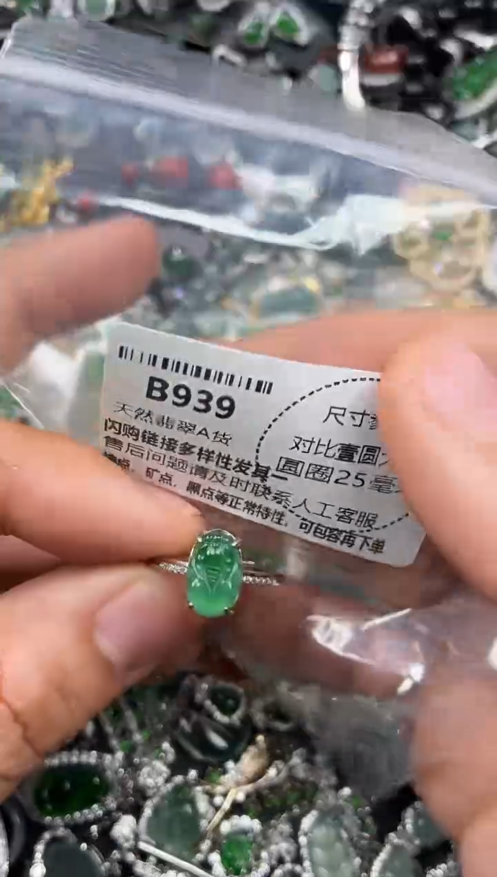 颈饰未镶嵌翡翠B939戒指