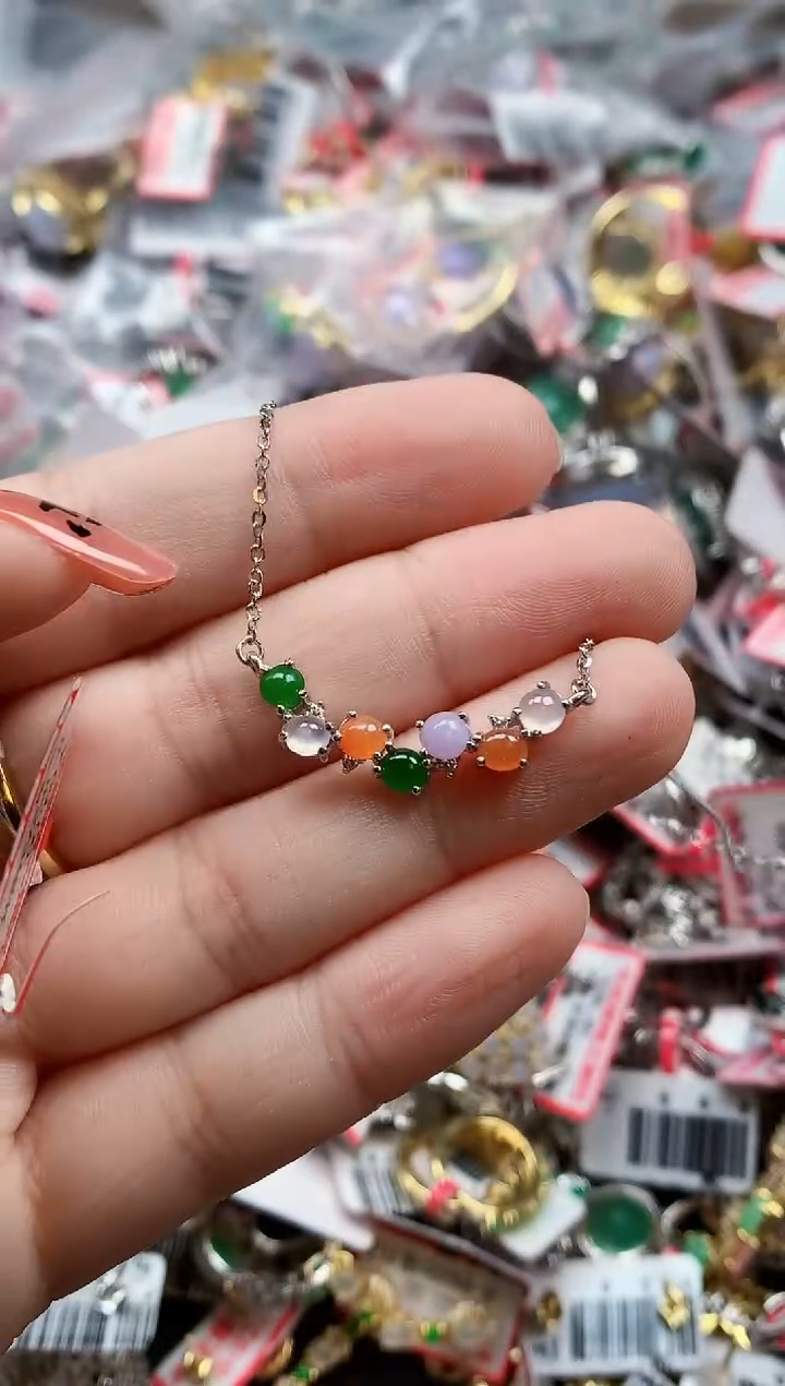 银S925镶嵌戒指翡翠天然A货缅甸翡翠