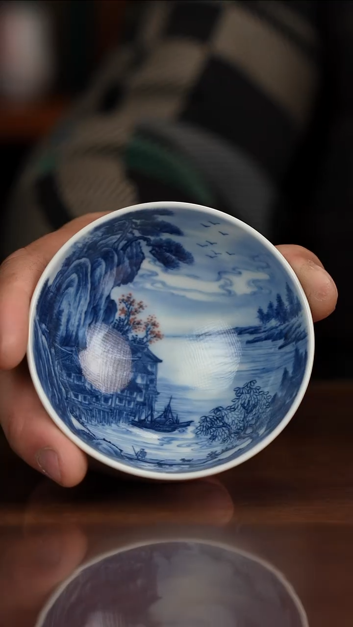 景琳藏青花北派山水探幽
