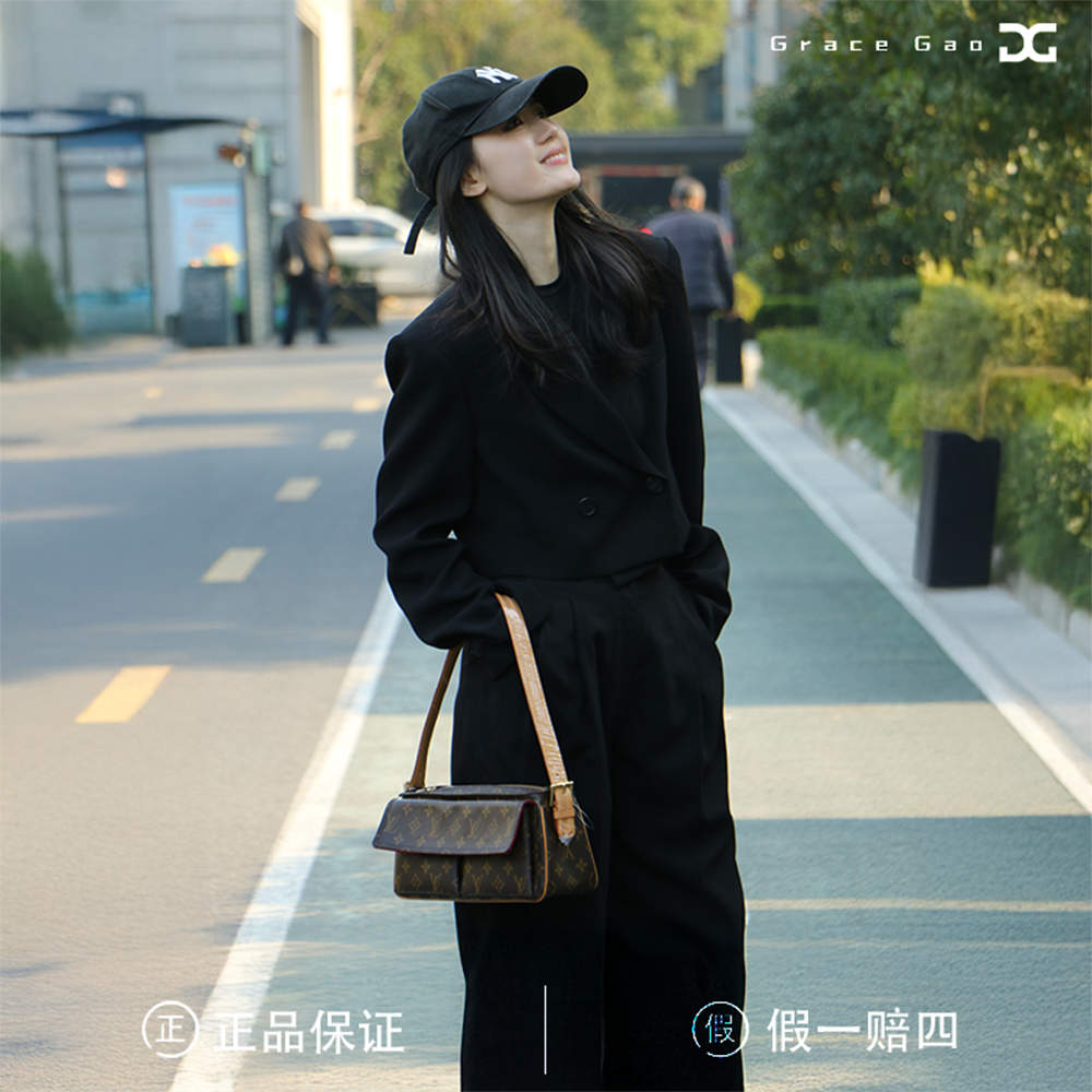 修复品LouisVuitton/路易威登/手提斜挎包中古小骆驼