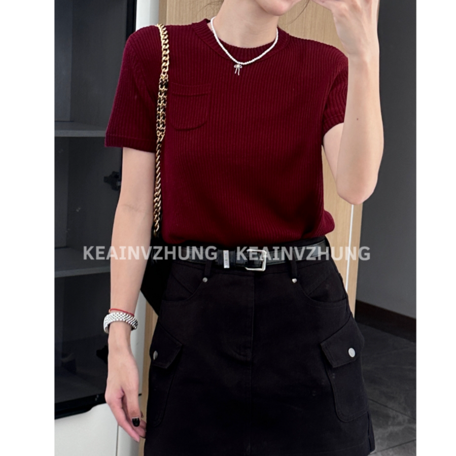 【岁月神偷】清货-只出不进-新款秋季简约圆领设计感独立口袋针织衫