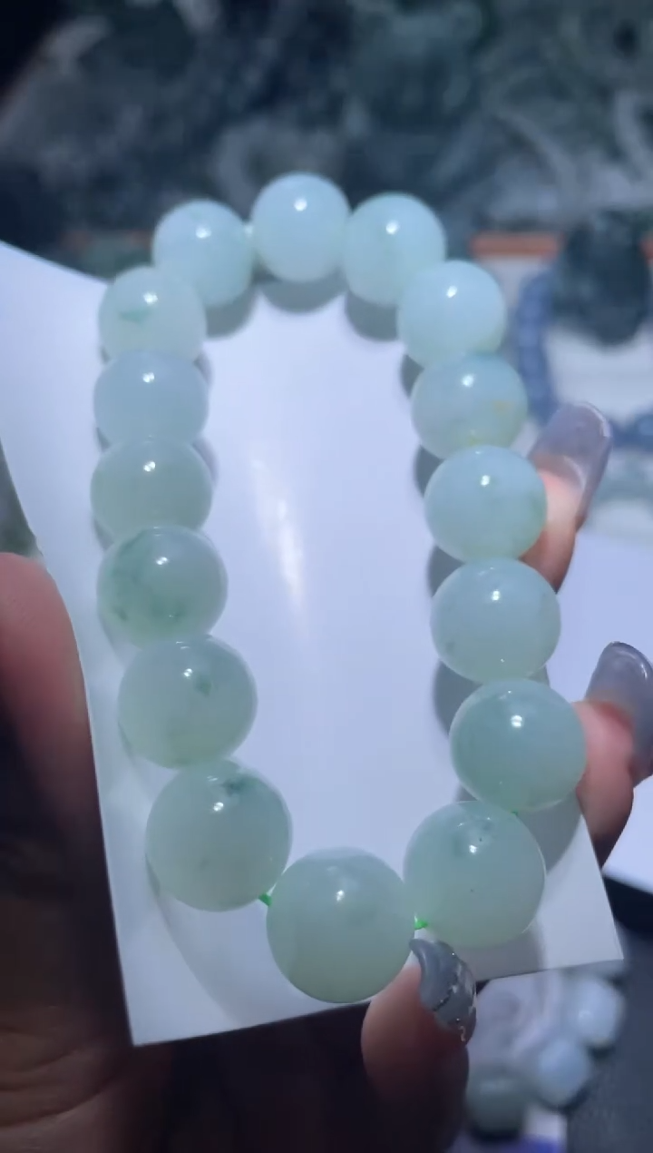 定制翡翠未镶嵌天然缅甸A货翡翠手串52