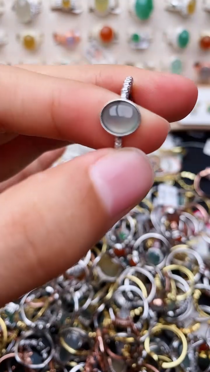【闪购商品】翡翠戒指银S925镶嵌缅甸翡翠