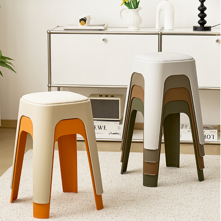 米灵【2张起包邮】升级软包加厚坐垫家用可叠放软包圆凳客厅餐桌凳