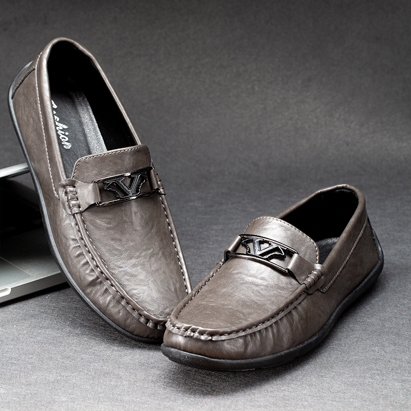 豆豆鞋男时尚舒适新款男士休闲皮鞋套脚懒人鞋软底透气商务乐福鞋