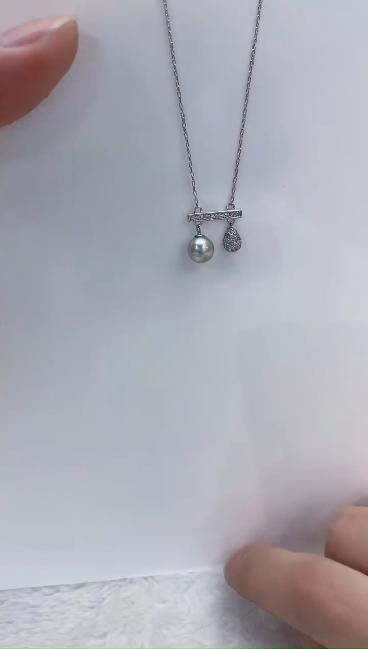 【闪购商品】海水珍珠颈饰银S925镶嵌海水珍珠项链