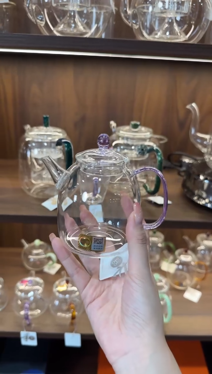 宴臣壶浅紫色+对杯浅紫色