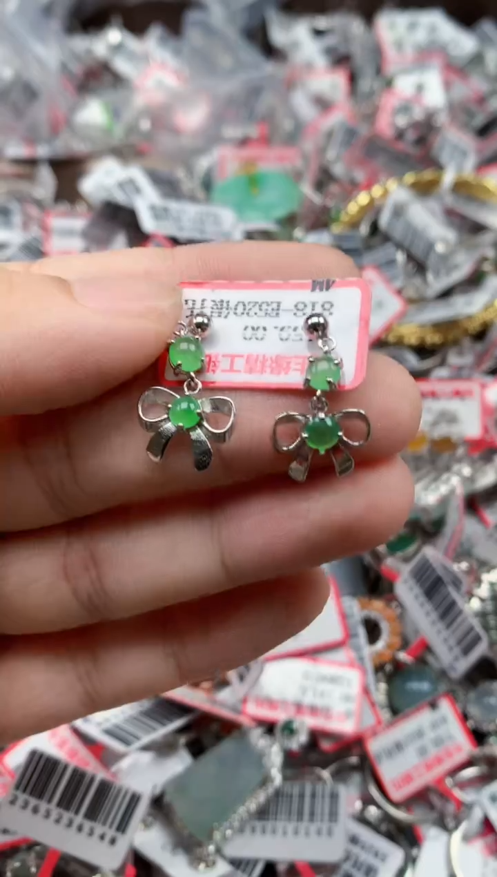 银S925镶嵌戒指翡翠天然A货缅甸翡翠