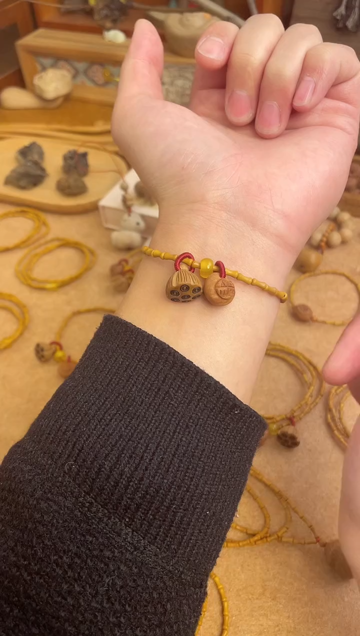 竹节手串一物一拍加黄水晶跑环单圈好运连连