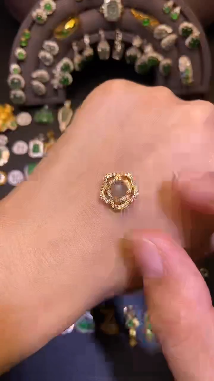 吊坠(不含链)银S925镶嵌翡翠1