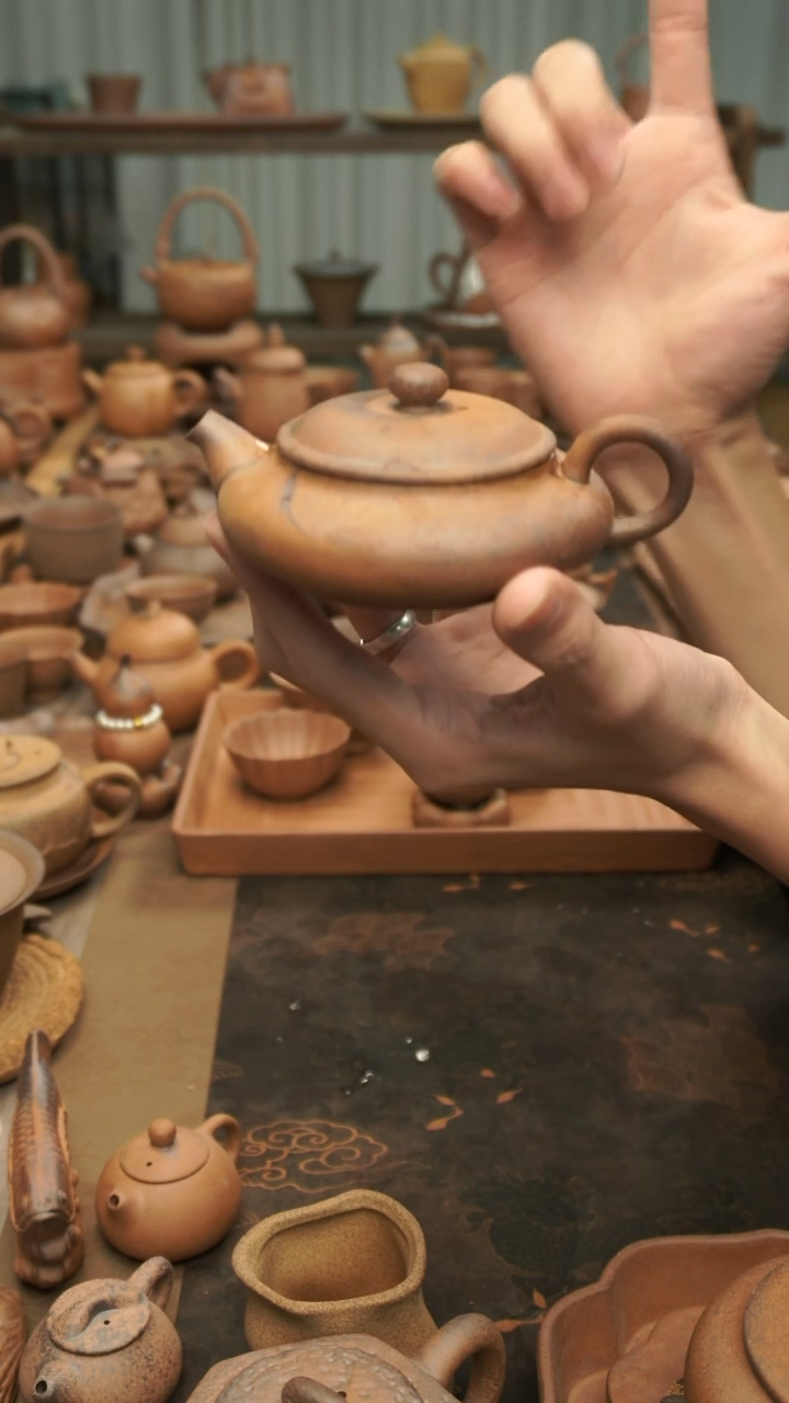 老岩泥原矿老岩泥 虚扁壶100ml