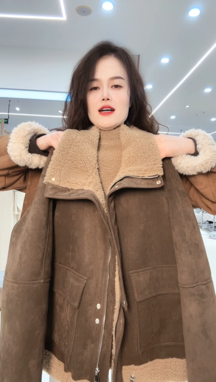 皮毛一体大牌外套