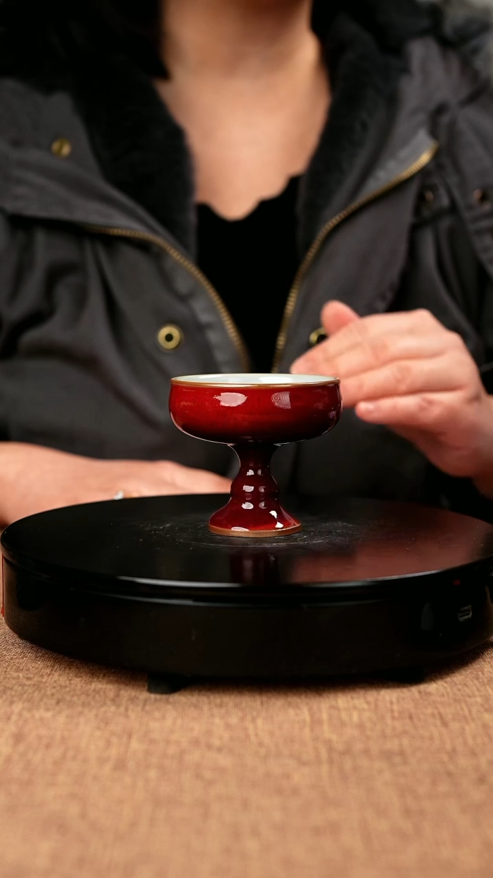 【闪购商品】553#一级品原矿钧瓷炉钧釉高足杯