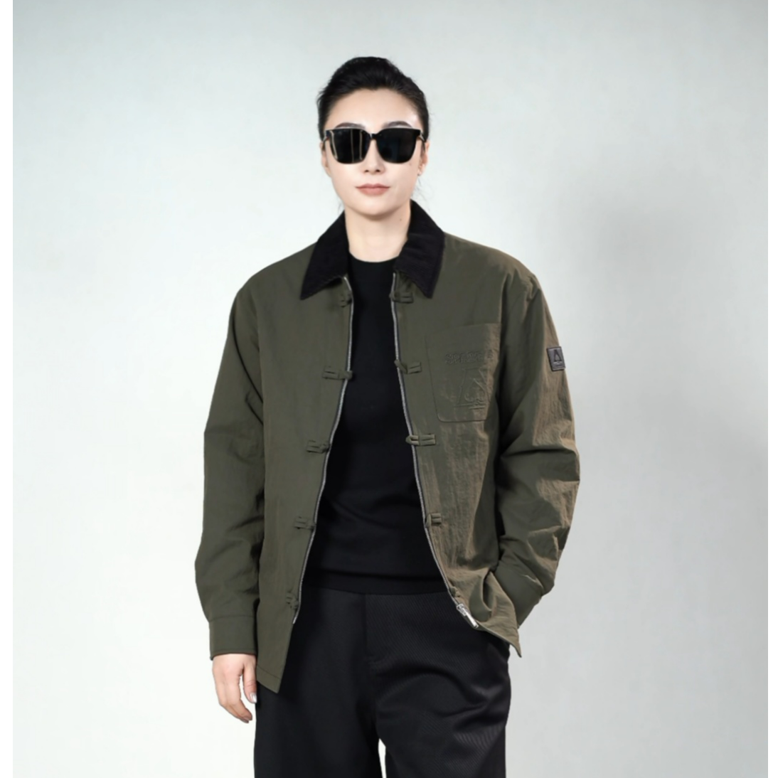 黑桃A系列男士薄棉微廓形国风夹克53MF127冬季男装夹棉保暖棉夹克