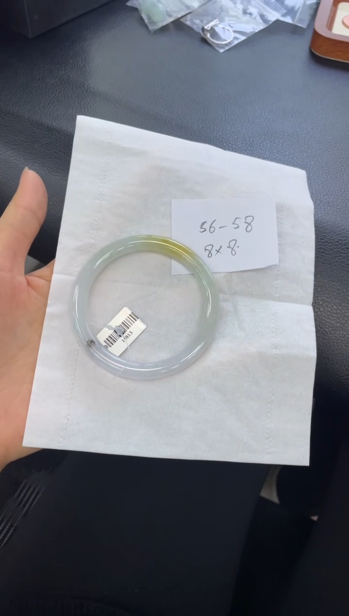 【闪购商品】翡翠手镯未镶嵌手镯  圆条56-58/8*8