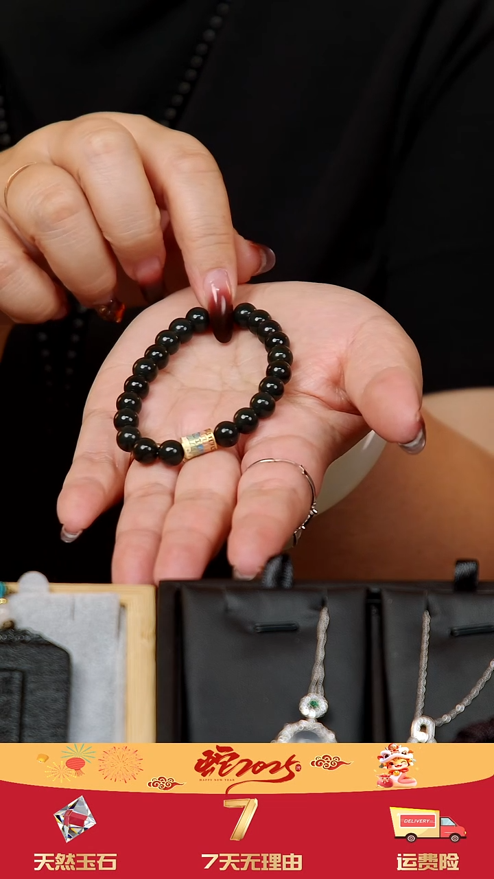 【闪购商品】和田玉（青玉）手链银S925镀金镶嵌和田玉手链镶嵌