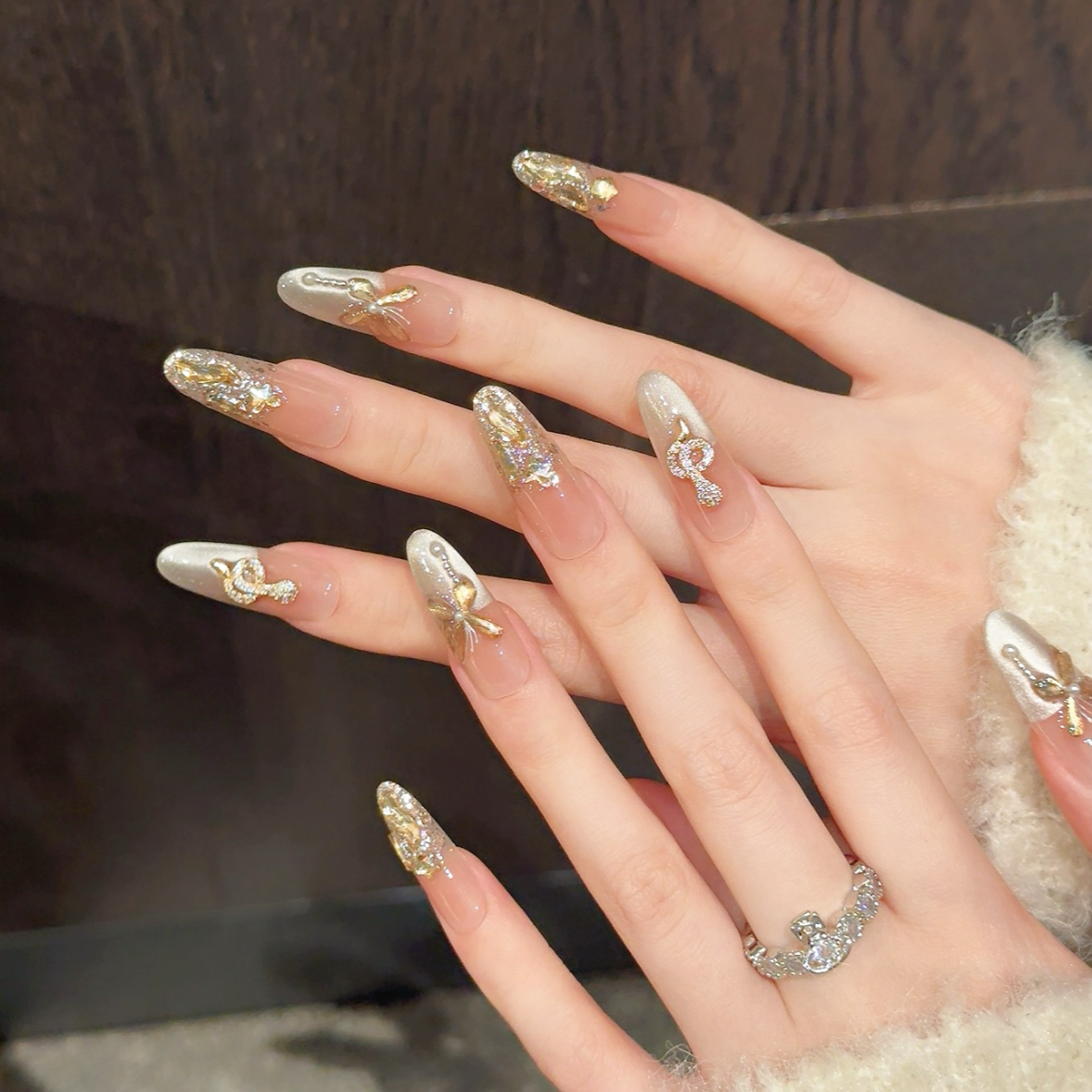 【金蛇来财】纯手工穿戴甲可拆卸十片装