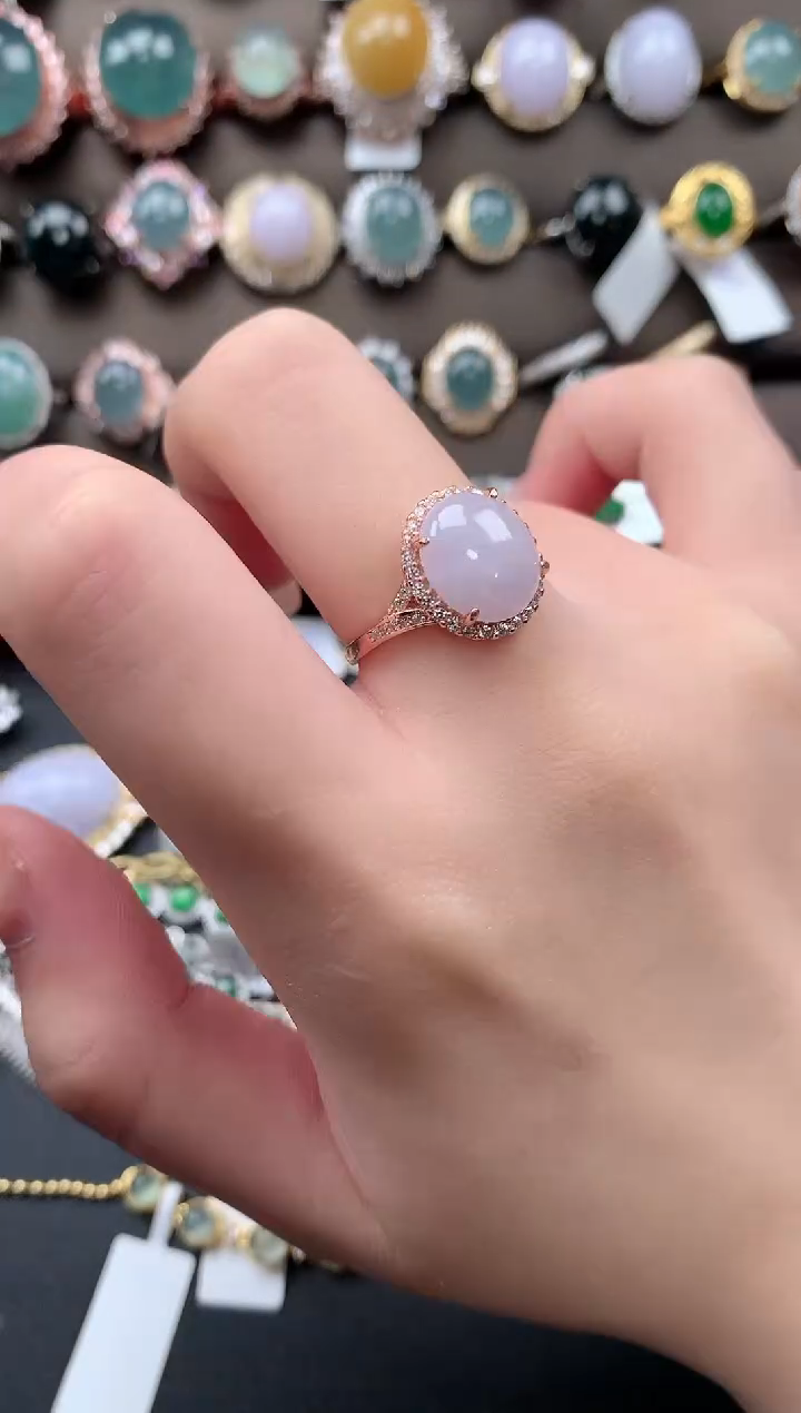 【闪购商品】翡翠戒指银S925镶嵌52141