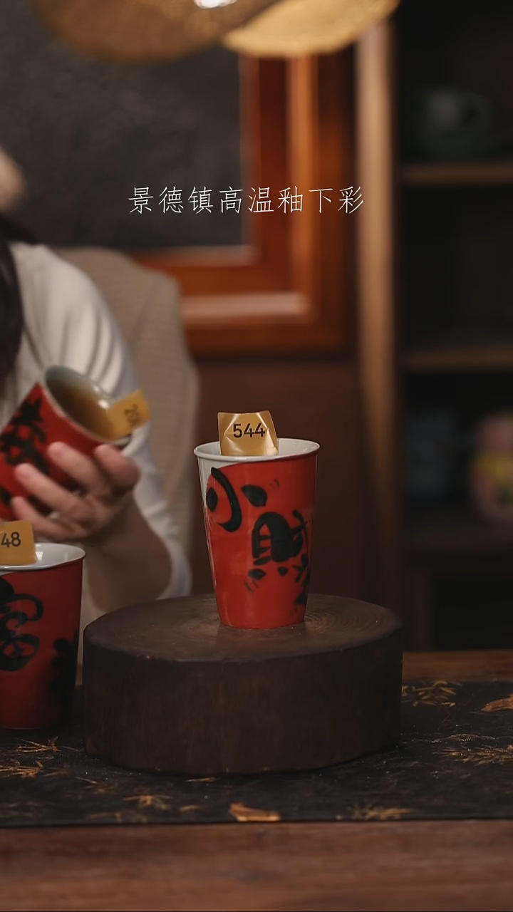 陶瓷景德镇高温釉下手绘陶瓷@L544@