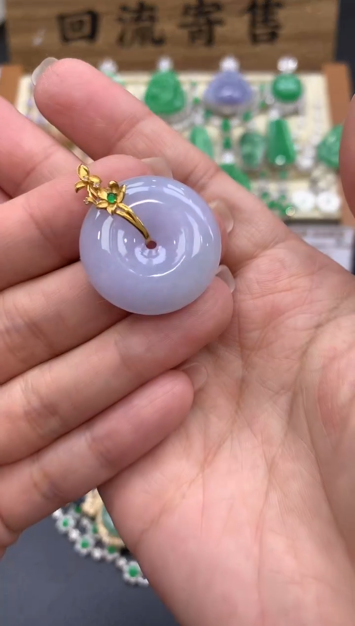 【闪购商品】翡翠颈饰18K金镶嵌45-中国好珍宝