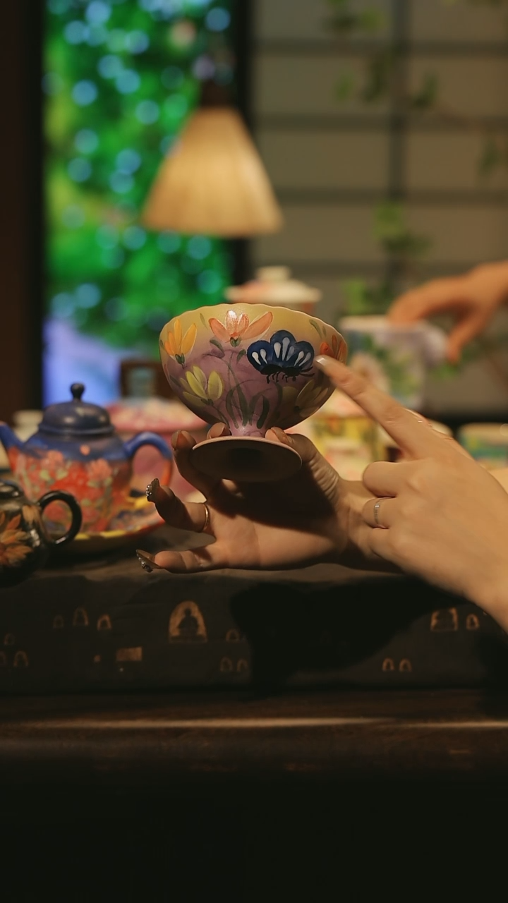 陶瓷景德镇高温手绘釉下彩设计师款式