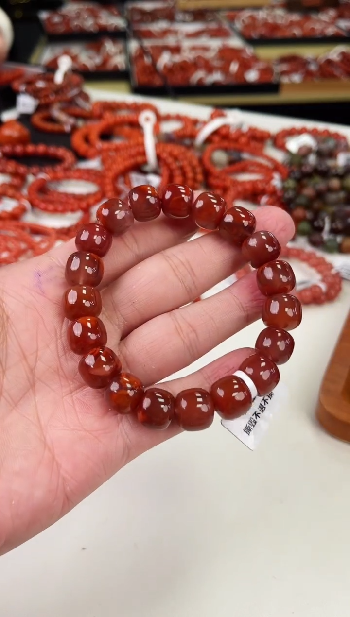 【闪购商品】南红玛瑙瓦西老型手串12+未镶嵌一个/条