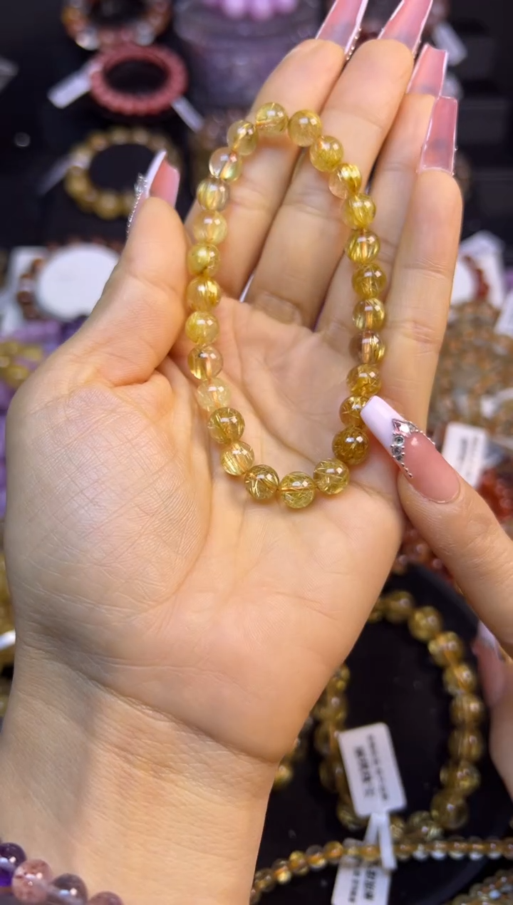 未镶嵌手串水晶金发晶7.5mm