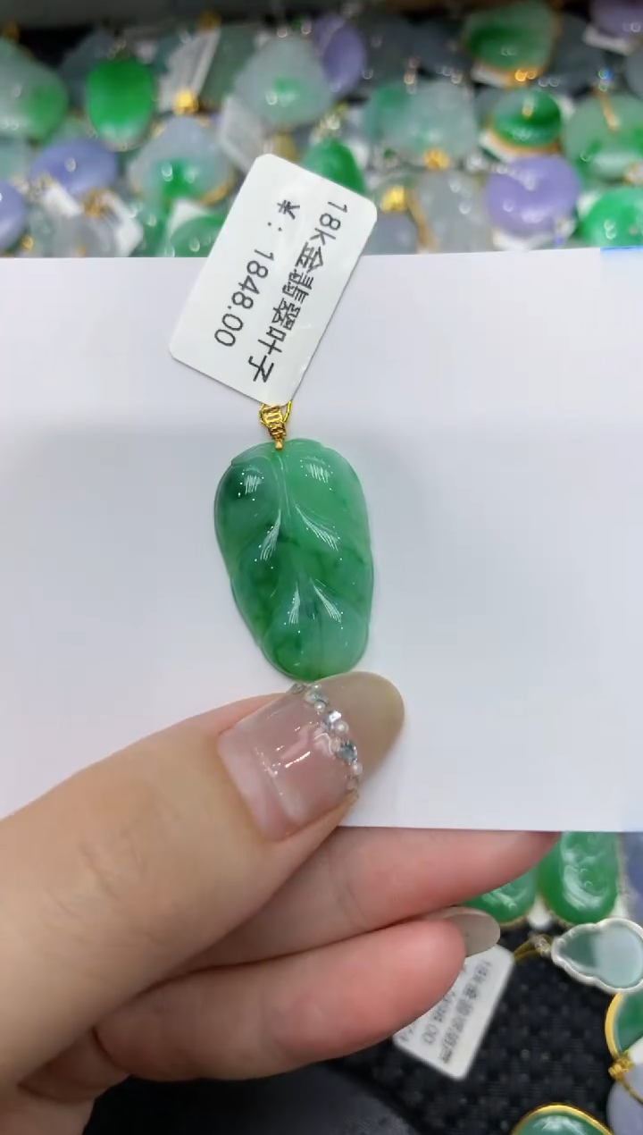 【闪购商品】翡翠颈饰18K金镶嵌222222222