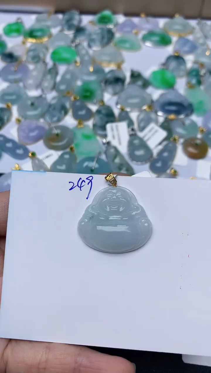 【闪购商品】翡翠颈饰18K金镶嵌天然翡翠A货   