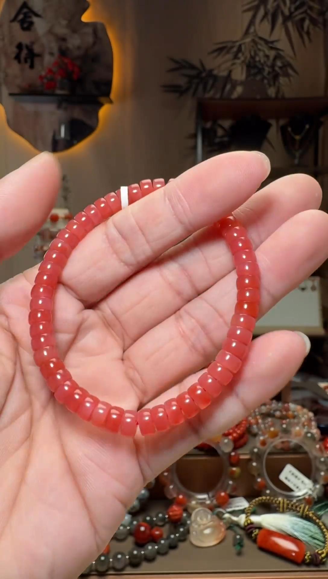 未镶嵌原矿无优化无注胶手串南红玛瑙一条约6mm 