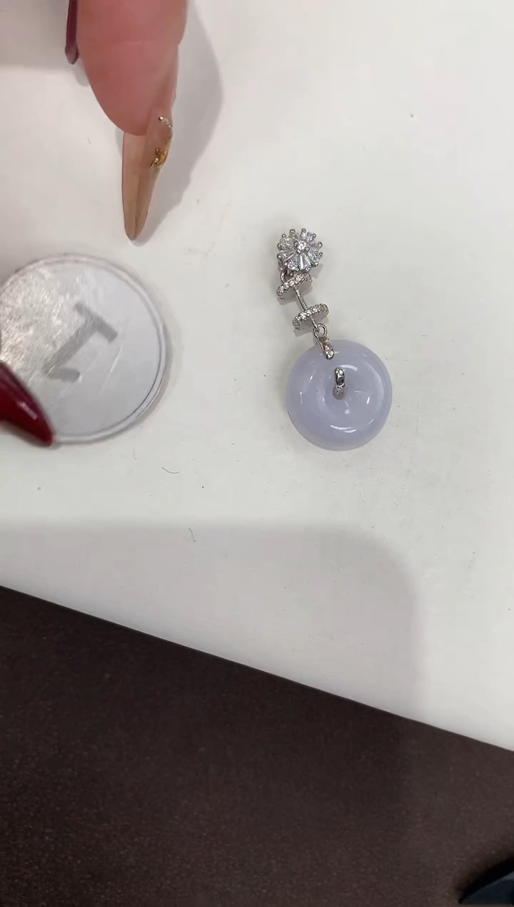 颈饰银S925镶嵌翡翠 天然缅甸a货翡翠