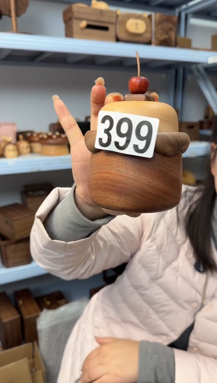 木399乌檀木实木蛋糕收纳盒
