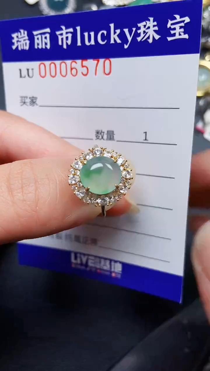 翡翠银S925镶嵌颈饰6570